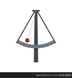 Metronome gravity icon. Flat illustration of metronome gravity vector icon isolated on white background. Metronome gravity icon flat isolated vector