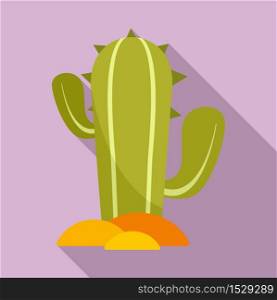Mexican cactus icon. Flat illustration of mexican cactus vector icon for web design. Mexican cactus icon, flat style