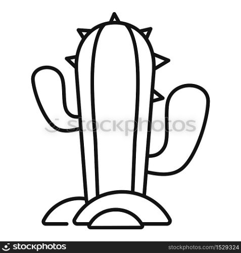 Mexican cactus icon. Outline mexican cactus vector icon for web design isolated on white background. Mexican cactus icon, outline style