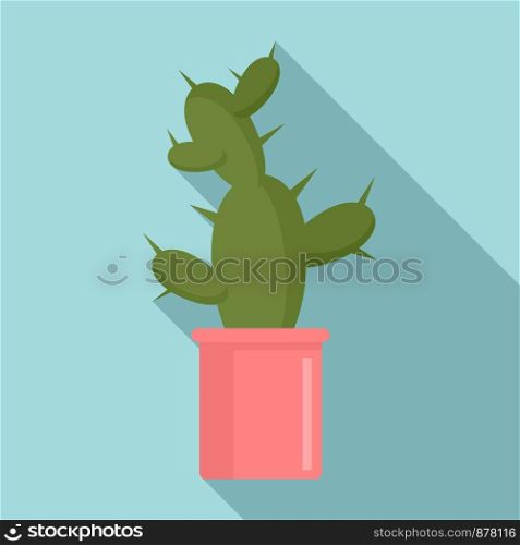 Mexican cactus pot icon. Flat illustration of mexican cactus pot vector icon for web design. Mexican cactus pot icon, flat style