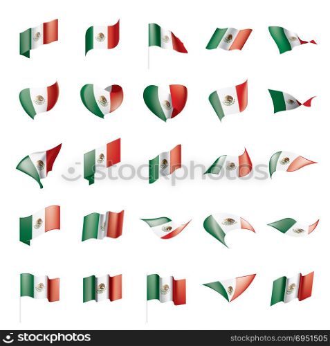 Mexican flag, vector illustration. Mexican flag, vector illustration on a white background