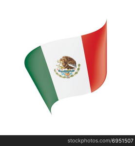 Mexican flag, vector illustration. Mexican flag, vector illustration on a white background