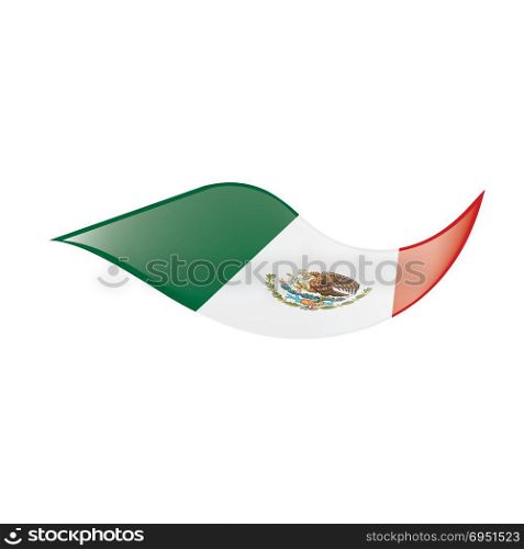 Mexican flag, vector illustration. Mexican flag, vector illustration on a white background