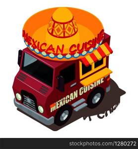 Mexican food machine icon. Isometric illustration of mexican food machine vector icon for web. Mexican food machine icon, isometric style