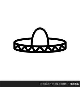 mexican hat icon vector. mexican hat sign. isolated contour symbol illustration. mexican hat icon vector outline illustration