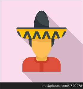 Mexican man avatar icon. Flat illustration of mexican man avatar vector icon for web design. Mexican man avatar icon, flat style