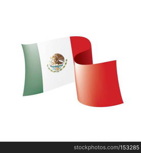 Mexican national flag, vector illustration on a white background. Mexican flag, vector illustration on a white background
