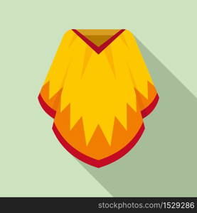 Mexican poncho icon. Flat illustration of mexican poncho vector icon for web design. Mexican poncho icon, flat style