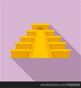 Mexican pyramide icon. Flat illustration of mexican pyramide vector icon for web design. Mexican pyramide icon, flat style