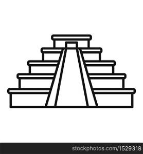 Mexican pyramide icon. Outline mexican pyramide vector icon for web design isolated on white background. Mexican pyramide icon, outline style