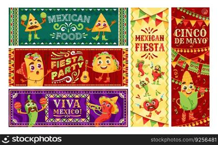Mexican restaurant food banners. Nachos, tacos and burrito fiesta style food court flyers. Viva Mexico meals cartoon vector template set of food mexican restaurant banner illustration. Mexican restaurant food banners. Nachos, tacos and burrito fiesta style food court flyers. Viva Mexico meals cartoon vector template set