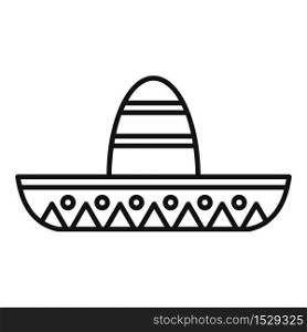 Mexican sombrero icon. Outline mexican sombrero vector icon for web design isolated on white background. Mexican sombrero icon, outline style