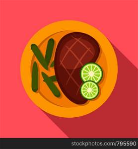 Mexican steak icon. Flat illustration of mexican steak vector icon for web design. Mexican steak icon, flat style
