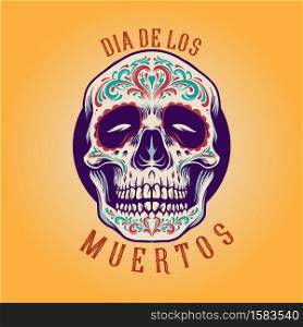 Mexican Sugar skull Dia De Los Muertos Illustrations for merchandise