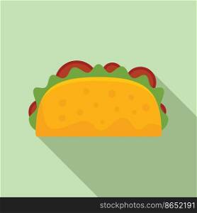 Mexican taco icon flat vector. Tortilla food. Tacos menu. Mexican taco icon flat vector. Tortilla food