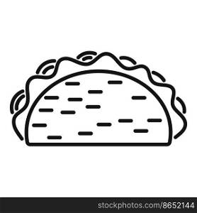 Mexican taco icon outline vector. Tortilla food. Tacos menu. Mexican taco icon outline vector. Tortilla food