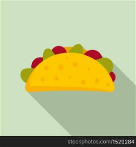 Mexican tacos icon. Flat illustration of mexican tacos vector icon for web design. Mexican tacos icon, flat style