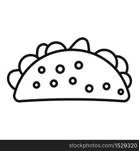 Mexican tacos icon. Outline mexican tacos vector icon for web design isolated on white background. Mexican tacos icon, outline style