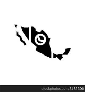 mexico country map flag glyph icon vector. mexico country map flag sign. isolated symbol illustration. mexico country map flag glyph icon vector illustration