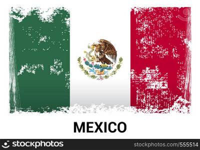 Mexico flag design vector
