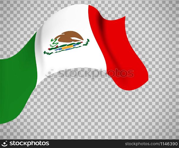 Mexico flag icon on transparent background. Vector illustration. Mexico flag on transparent background