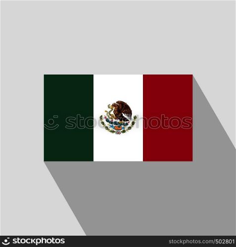 Mexico flag Long Shadow design vector