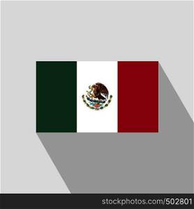Mexico flag Long Shadow design vector