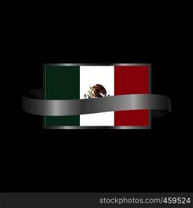 Mexico flag Ribbon banner design