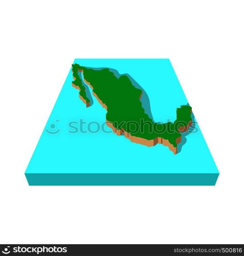 Mexico map icon in cartoon style on a white background. Mexico map icon, cartoon style
