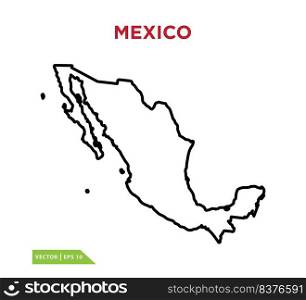 Mexico map icon vector logo design template