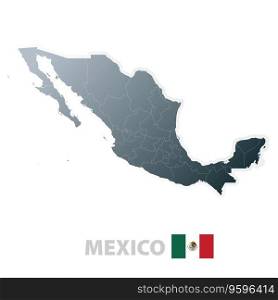 Mexico map with official flag vector image