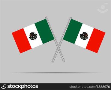 Mexico National flag. original color and proportion. Simply vector illustration background, from all world countries flag set for design, education, icon, icon, isolated object and symbol for data visualisation