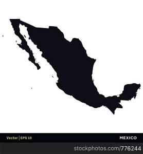 Mexico - North America Countries Map Icon Vector Logo Template Illustration Design. Vector EPS 10.