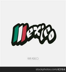Mexico script hand lettering text vector illustration