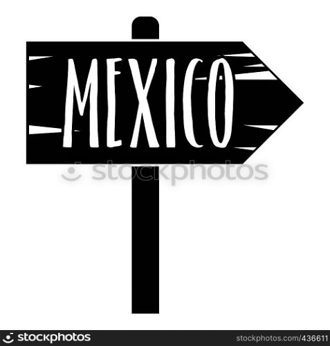 Mexico wooden direction arrow sign icon in simple style isolated on white background vector illustration. Mexico wooden direction arrow sign icon