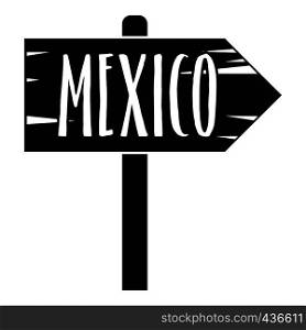 Mexico wooden direction arrow sign icon in simple style isolated on white background vector illustration. Mexico wooden direction arrow sign icon