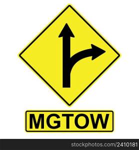 MGTOW Men Go Their Own way, vector arrow sign aside Men Go Their Own way