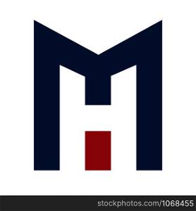MH Letter business branding vector logo design.