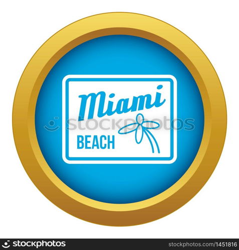 Miami beach icon blue vector isolated on white background for any design. Miami beach icon blue vector isolated
