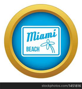 Miami beach icon blue vector isolated on white background for any design. Miami beach icon blue vector isolated
