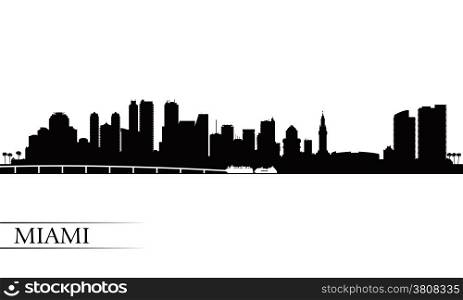 Miami city skyline silhouette background, vector illustration&#xA;