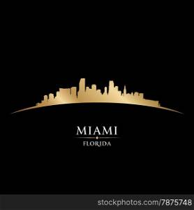 Miami Florida city skyline silhouette. Vector illustration