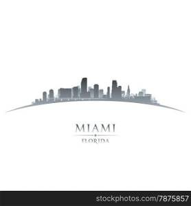 Miami Florida city skyline silhouette. Vector illustration