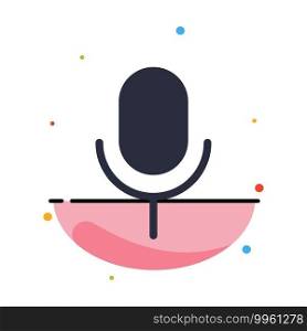Mic, Microphone, Basic, Ui Abstract Flat Color Icon Template
