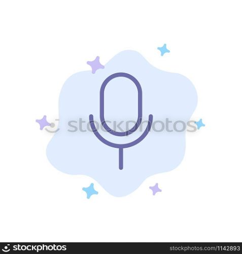 Mic, Microphone, Basic, Ui Blue Icon on Abstract Cloud Background