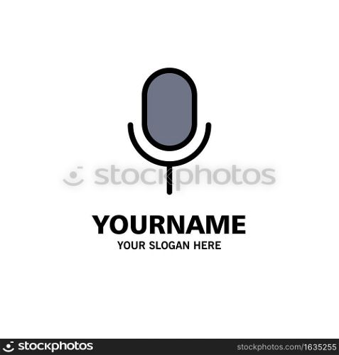 Mic, Microphone, Basic, Ui Business Logo Template. Flat Color