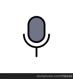 Mic, Microphone, Basic, Ui Flat Color Icon. Vector icon banner Template
