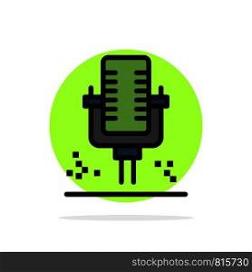 Mic, Microphone, Professional, Recording Abstract Circle Background Flat color Icon