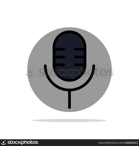 Mic, Microphone, Sound, Show Abstract Circle Background Flat color Icon