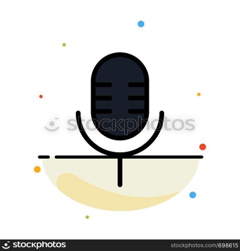 Mic, Microphone, Sound, Show Abstract Flat Color Icon Template
